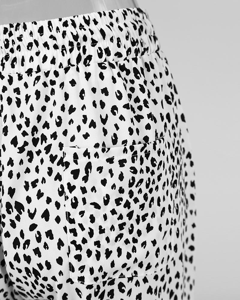 High Waist Leopard Print Drawstring Pants – fasionce